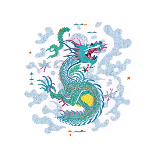 Dragon Constellation Surrounded By A Lush Forest