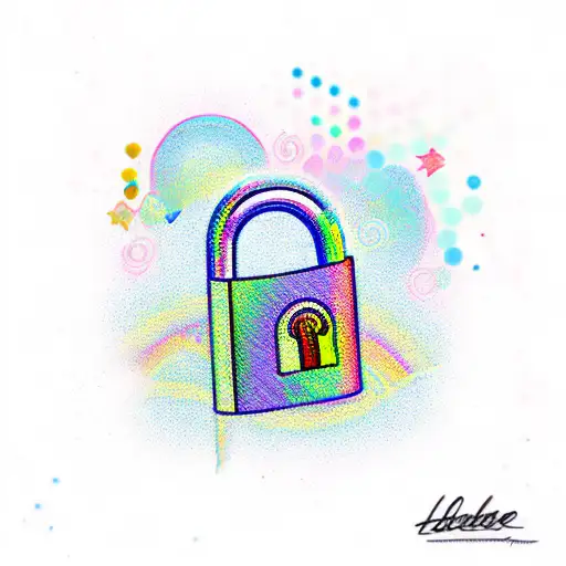 Padlock And Rainbow