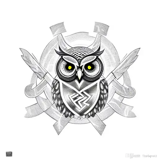 Owl Viking Runes