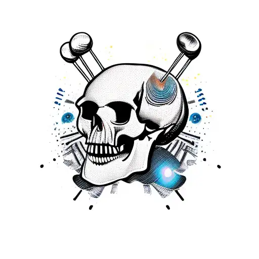 Drumsticks Going Through A Skull