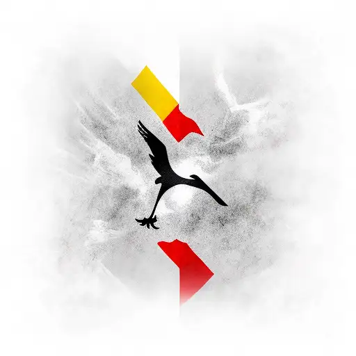 Ohio Flag And German Hawk