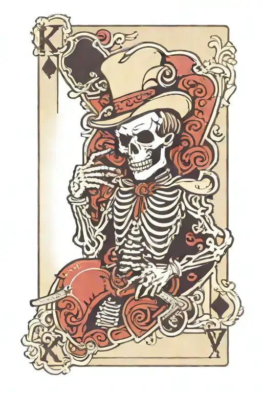 King Of Diamonds Playing Card With A Cowboy Skeleton