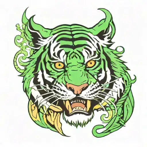 Green Tiger Head