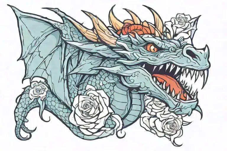 Dragon With A Rose In Its Mouth