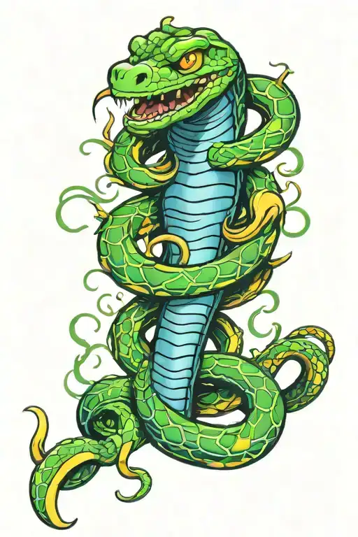 Humanoid Snake With Many Eyes And Hands Coming Out Of Its Body