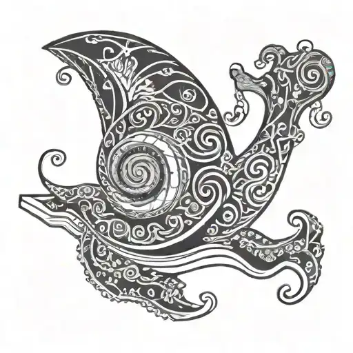 Snail On The Book With Northetn Thai Enthic Pattern