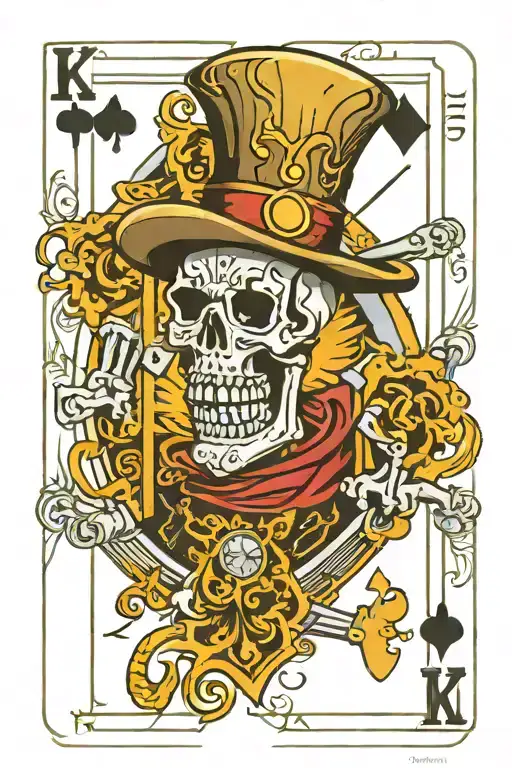 King Of Diamonds Playing Card With A Cowboy Skeleton
