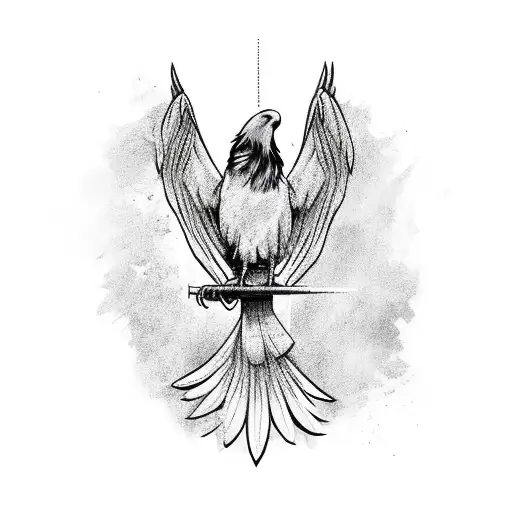 Perched Raven With It's Left Claw Raised