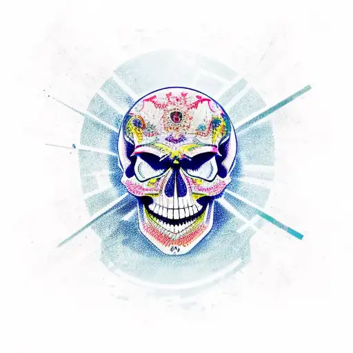 Skull With Two Sniper Rifles