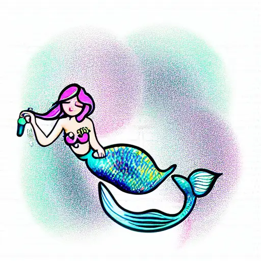Mermaid Blowing Bubbles