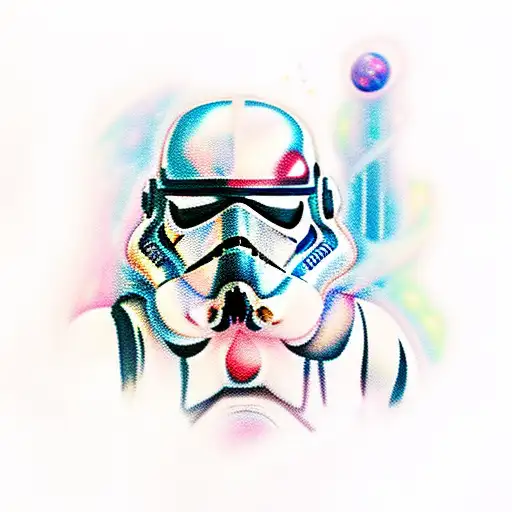 A Realistic Portrait Of A Star Wars Character Surrounded By Swirling Galaxies