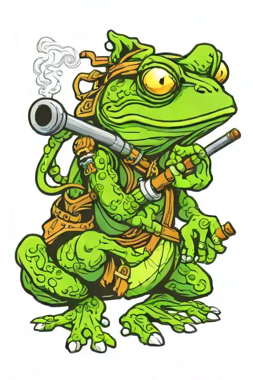 Ninja Frog Smoking Pipe