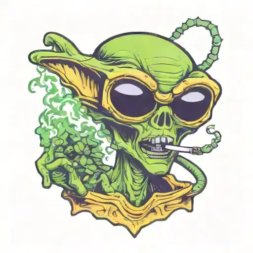 Alien Smoking Weed