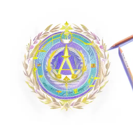 Wreath Of Laurel Leaves With Zodiac Signs