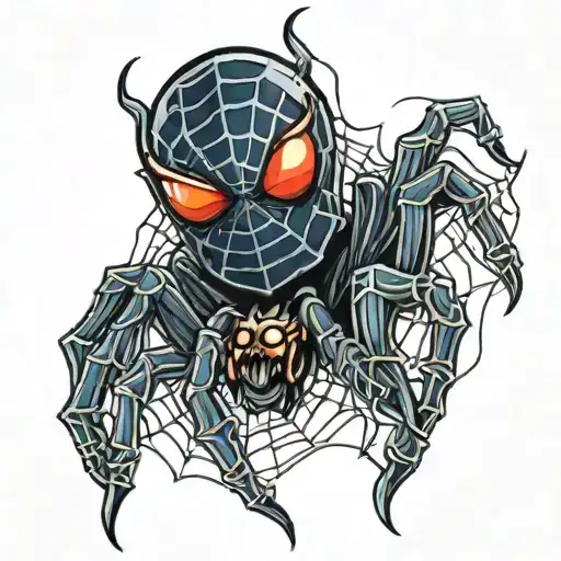 Spider 3D With Spider Web