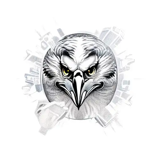 A Fierce Eagle Clutching A Bomb In Its Talons