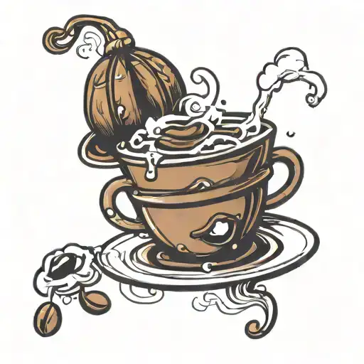 A Coffee Bean With Steam Rising From It