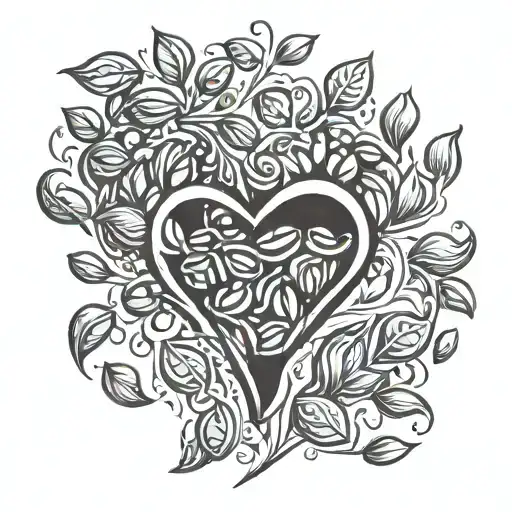 An Abstract Design Of Coffee Beans Forming A Heart Shape