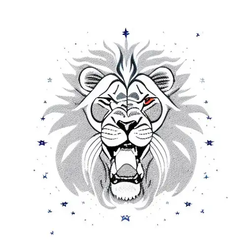 Fire Lion With Star For Eye