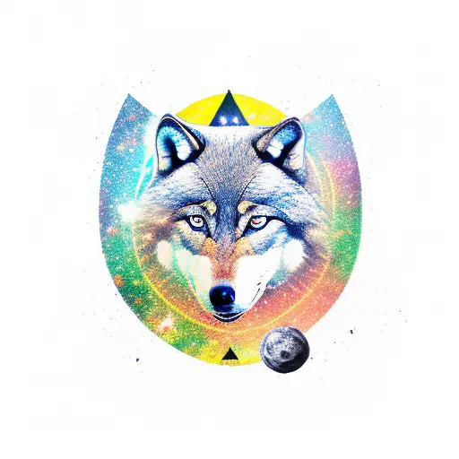 The Big Bang Theory Logo With Illuminati Symbol And A Wolf