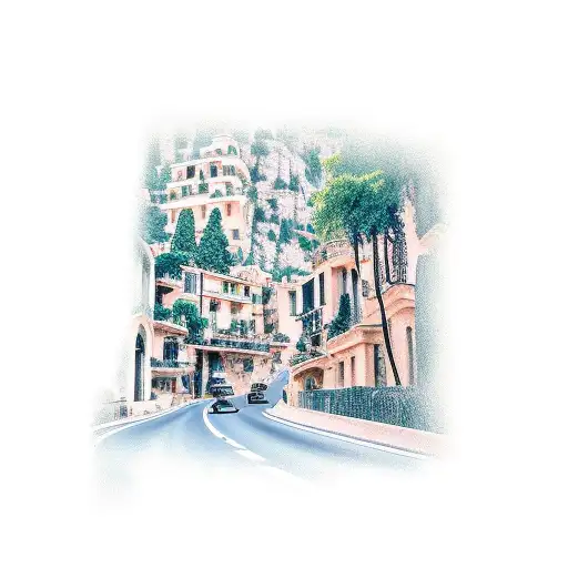 A Vintage Car Driving Through The Winding Streets Of Monaco