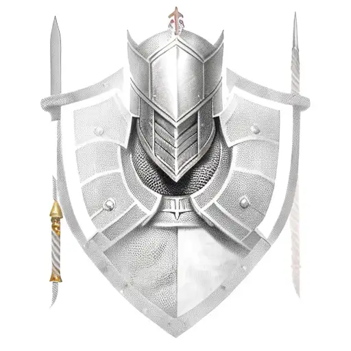 Templar Knight With Sword And Armor