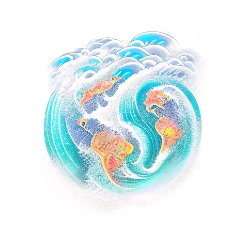 Ocean Wave And Compas And Wind