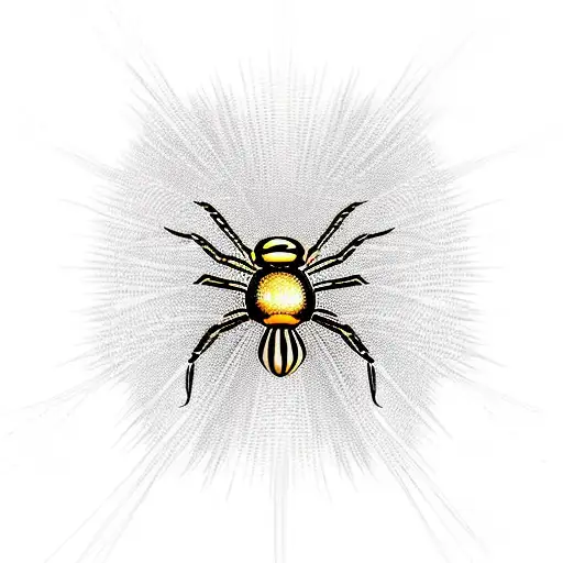 Golden Spider With Silver Web