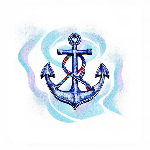 Ocean Wave And Anchor