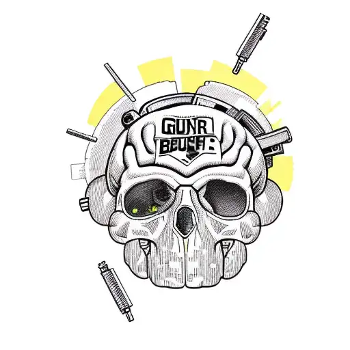 Gun Belt And Holsters With A Brain In One A D A Book In The Other