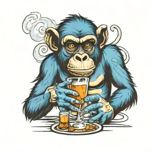 Blue Monkey Drining Alcohol