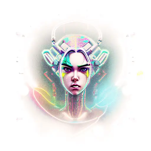 Neotokyo Cyberpunk Lady Head