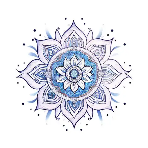 Lotus Flower Mandala And Sun