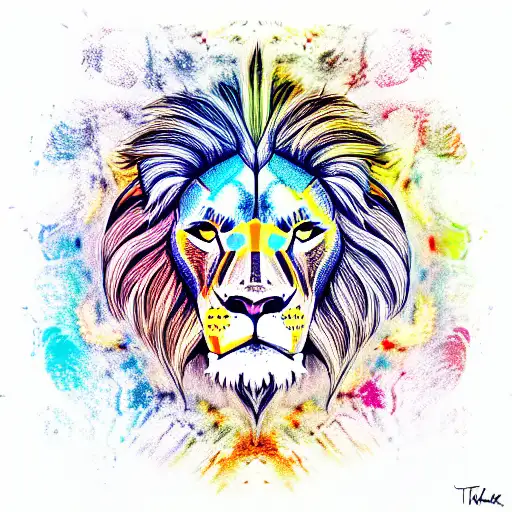 Lion Skull Colorful