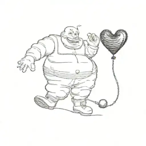 Michelin Guy Holding Balloon