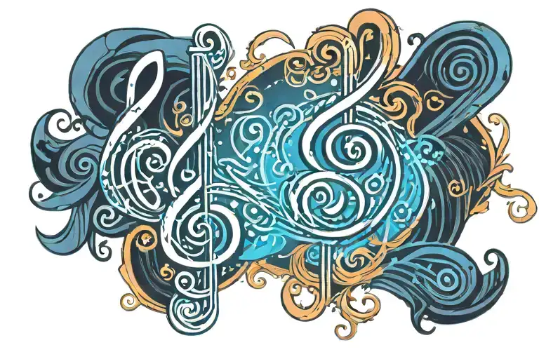 The Word Gemini With A Treble Clef And A Line Staff With Musical Notes