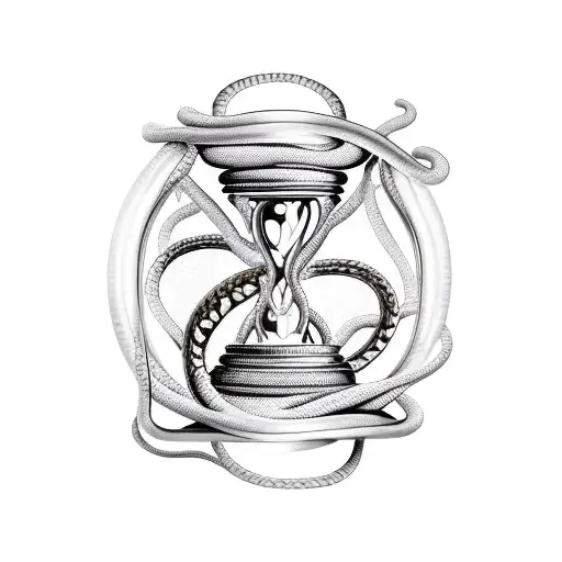 A Coiled Snake Wrapped Tightly An Hourglass
