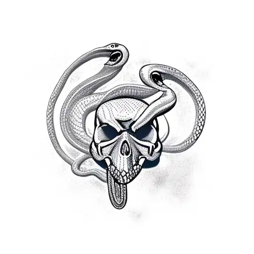 Snake With Skull