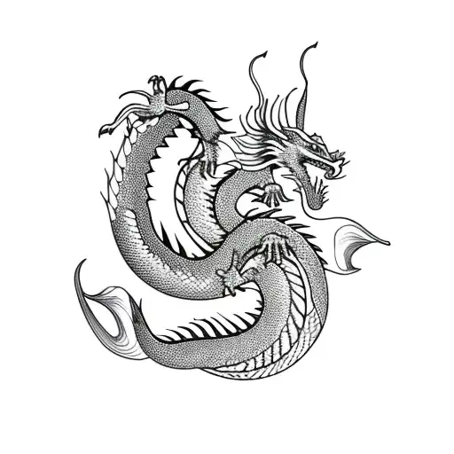 Dragon With Lotus For Sternum