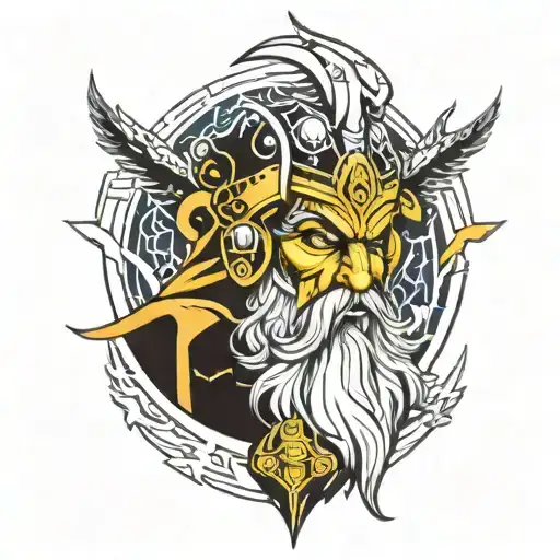 A Modern Interpretation Of Odin With A Futuristic Twist