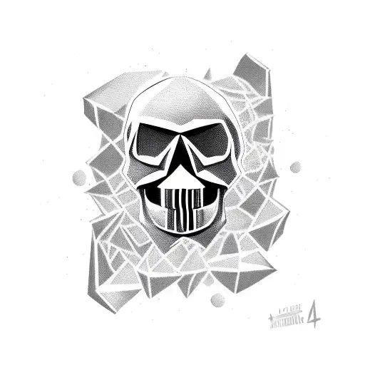 Skull With A Luchador Mask Diagonal