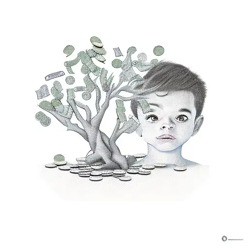 Boy Under Money Tree