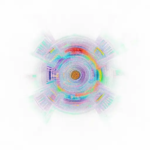 African Tribal Sunrise Integrated With The Chicago Skyline Technology And Binary Coding