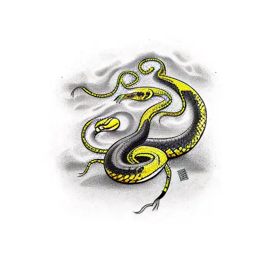 Cover Up A Yellow Snake Tattoo With A Black And Yellow Animal