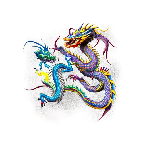 Cobra And Dragon Intertwined In A Fierce Battle