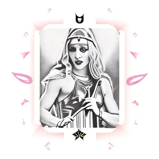 A Madonna-inspired Tarot Card With Musical Instruments