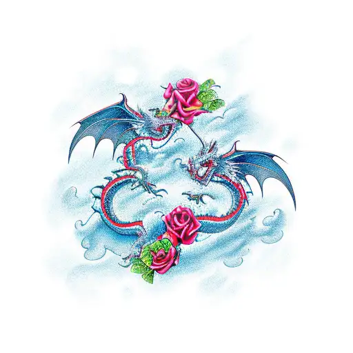 Dragon And Rose
