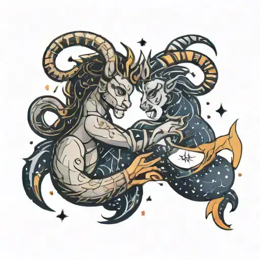 Capricorn And Scorpio Constellation Merging Together