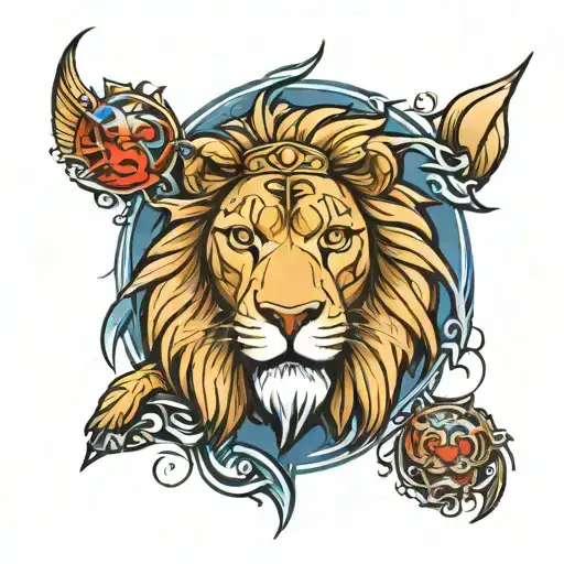 Matthew 28 Lion Face Tattoo Design Incorporating Elements