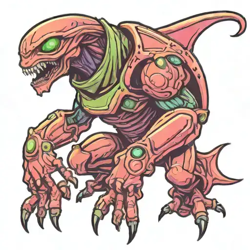 A Mashup Of A Video Game Character And An Alien Creature